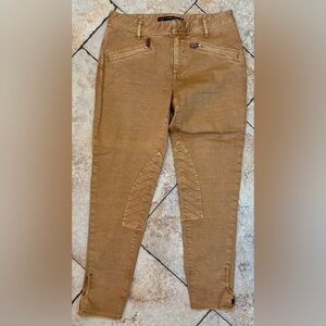 Ralph Lauren Jodhpurs Patch Equestrian Riding Breeches Beige Stretch Pants Sz 29